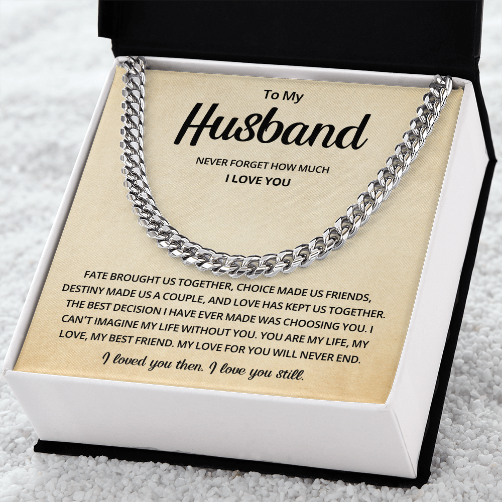 Wedding Anniversary Gift for Husband Cuban Link Necklace