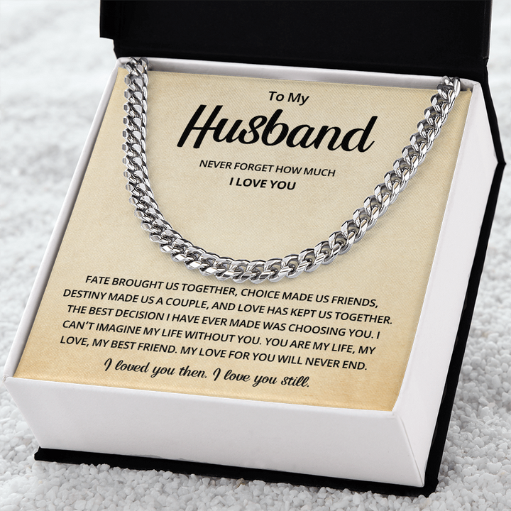 Wedding Anniversary Gift for Husband Cuban Link Necklace