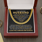 To My Amazing Husband - Cuban Chain With Message Card and Gift Box