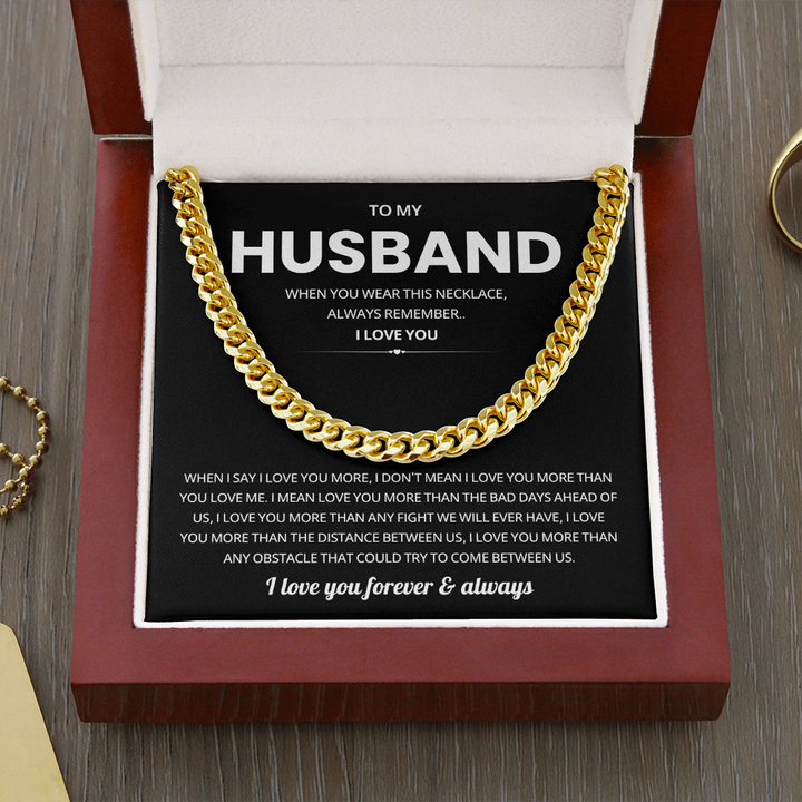 Valentines Day Necklace for Husband Love Chain Gift