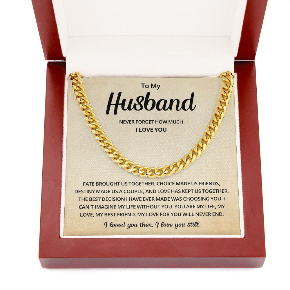 Wedding Anniversary Gift for Husband Cuban Link Necklace