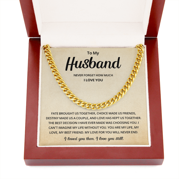 Wedding Anniversary Gift for Husband Cuban Link Necklace