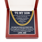 To My Son Cuban Chain Necklace, Jewelry From Dad Mom