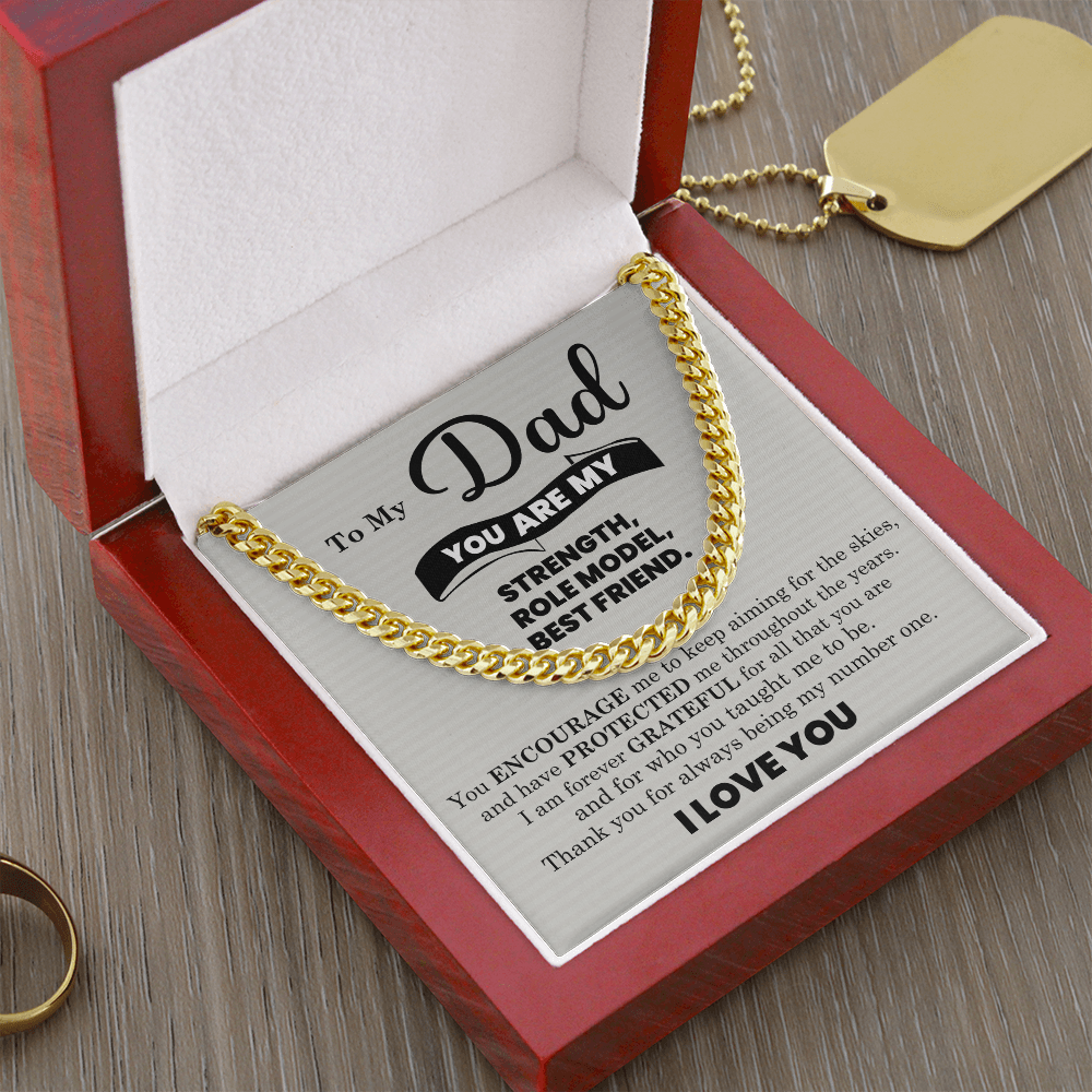 Stylish Cuban Link Chain with Message Card, Gift from Son or Daughter