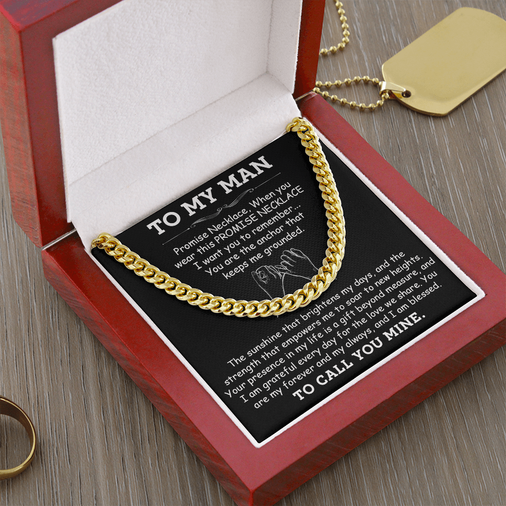 Cuban Link Chain – Promise Necklace for Him, Meaningful Jewelry Gift Symbolizing Love, Strength, and Forever Commitment