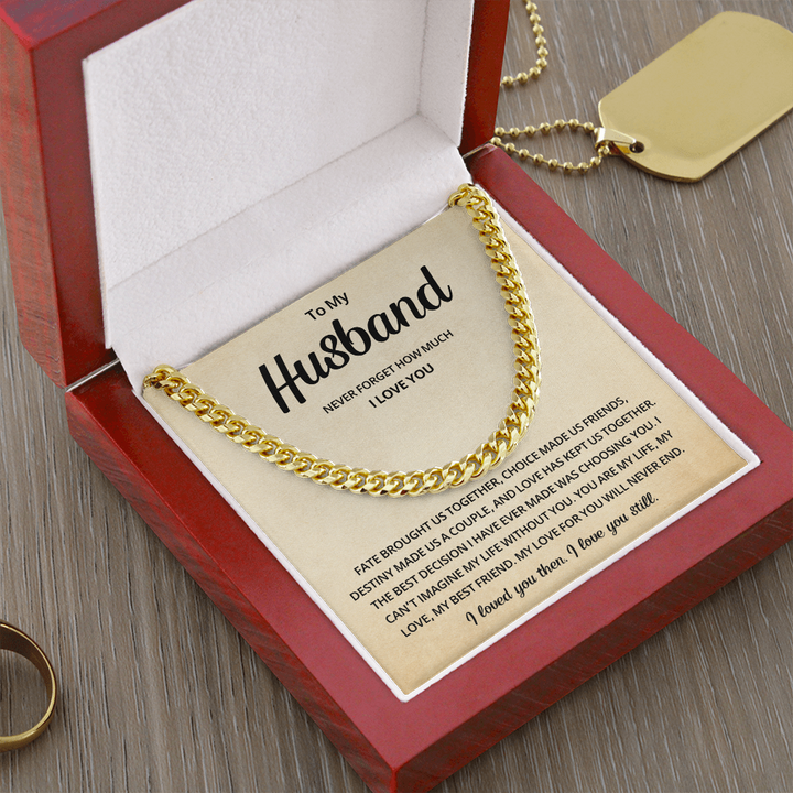 Wedding Anniversary Gift for Husband Cuban Link Necklace