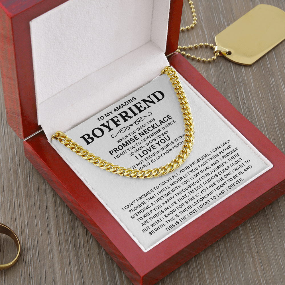 Boyfriends Gift From Girlfriends, Valentines Day Cuban Chain Necklace