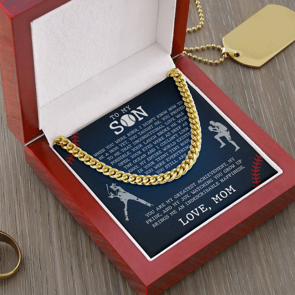 To My Son Cuban Chain Necklace from Mom, Son Necklace from Mom, Mother And Son Necklace, Necklace for Son, Son Gifts from Mom, Gifts for Son Birthday Christmas Anniversary