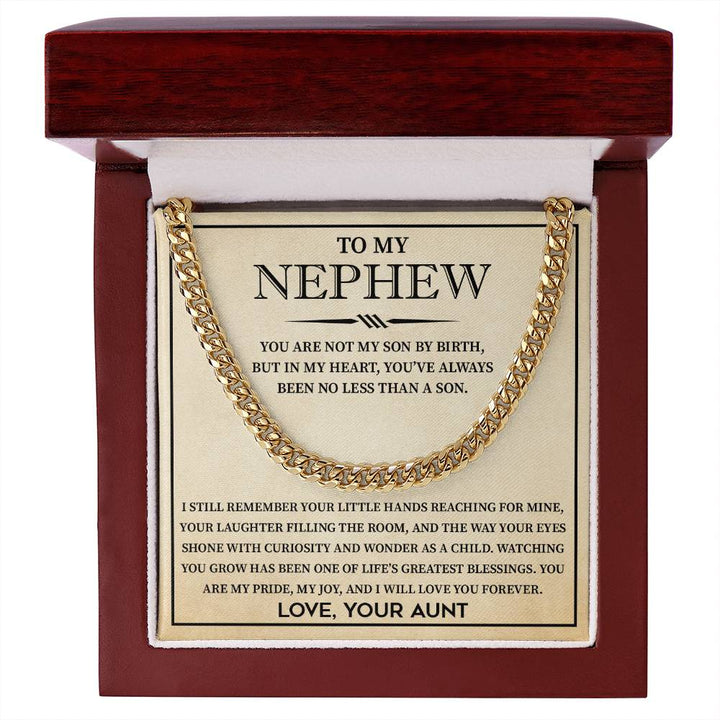 Men's Cuban Chain for Nephew From Aunt Uncle, Best Nephew Jewelry