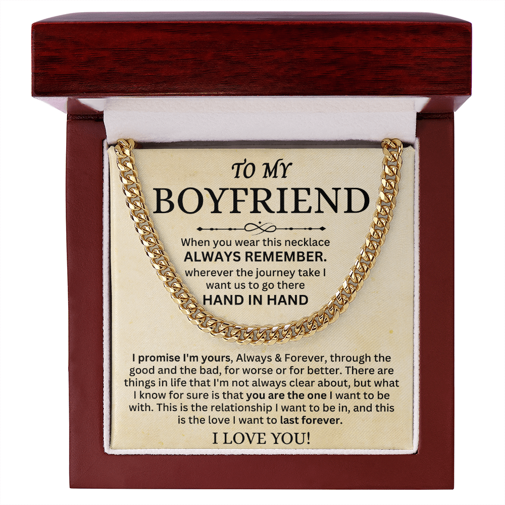 Man Cuban Link Chain Necklace for Boyfriend Gifts From Girlfriend