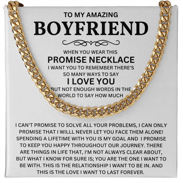 Boyfriends Gift From Girlfriends, Valentines Day Cuban Chain Necklace