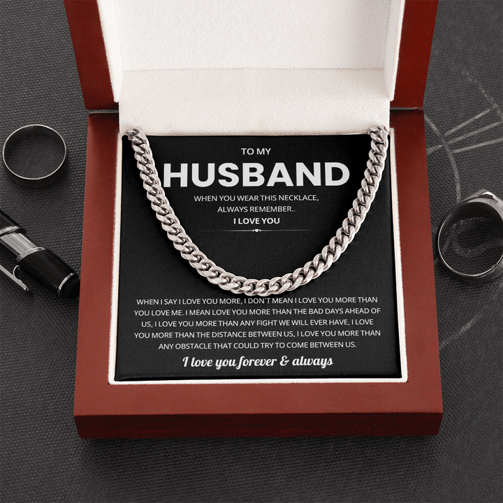 Valentines Day Necklace for Husband Love Chain Gift