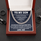 To My Son Cuban Chain Necklace, Jewelry From Dad Mom
