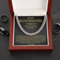 To My Boyfriend Necklace Cuban Chain, Promise Necklace for Boyfriend From Girlfriend