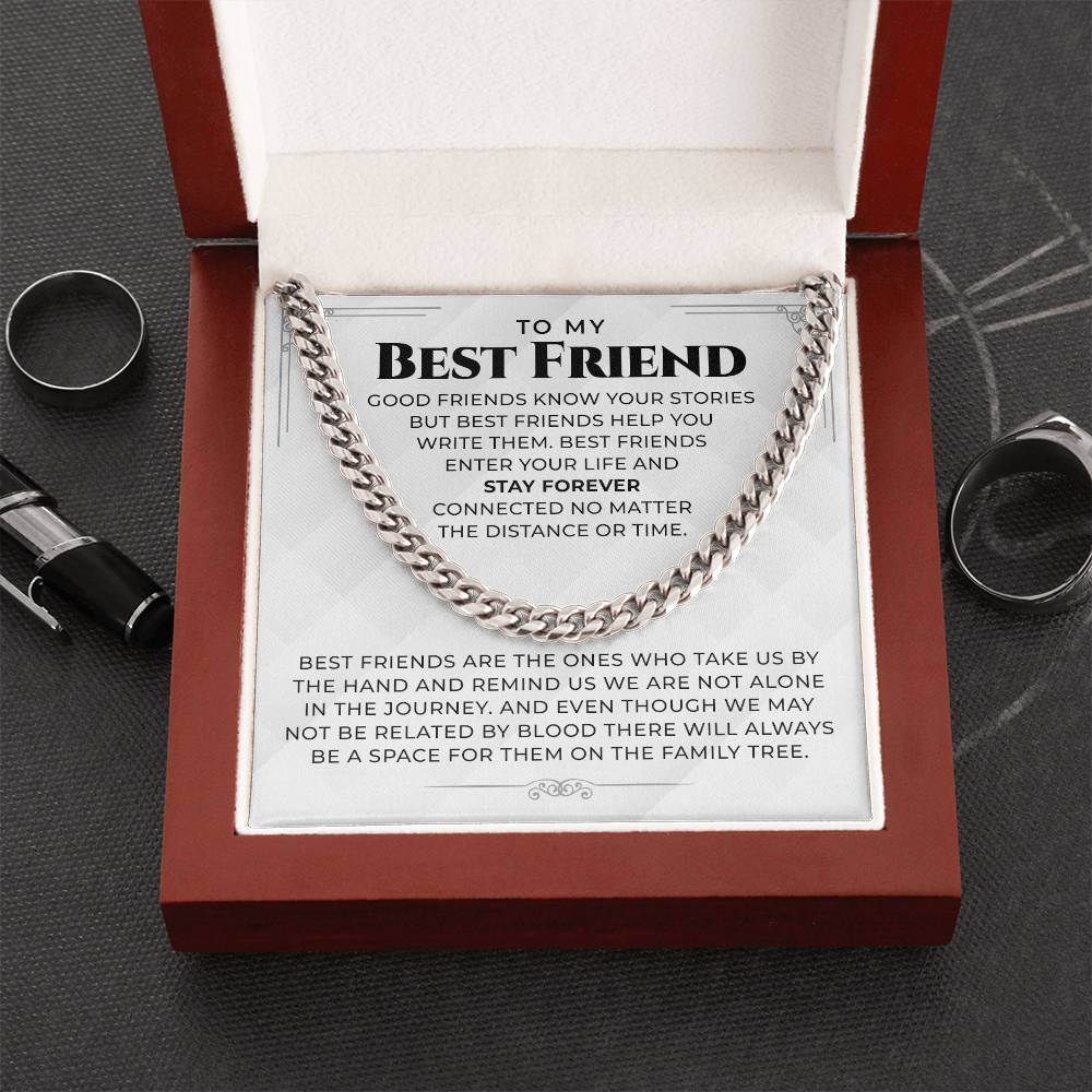 Best Friend Birthstone Necklace - Personalized Gift for Friends,Long Distance Jewelry with Link Cuban Chain,Cherished Memories