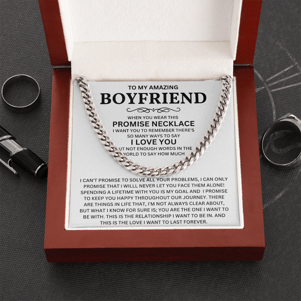 Boyfriends Gift From Girlfriends, Valentines Day Cuban Chain Necklace