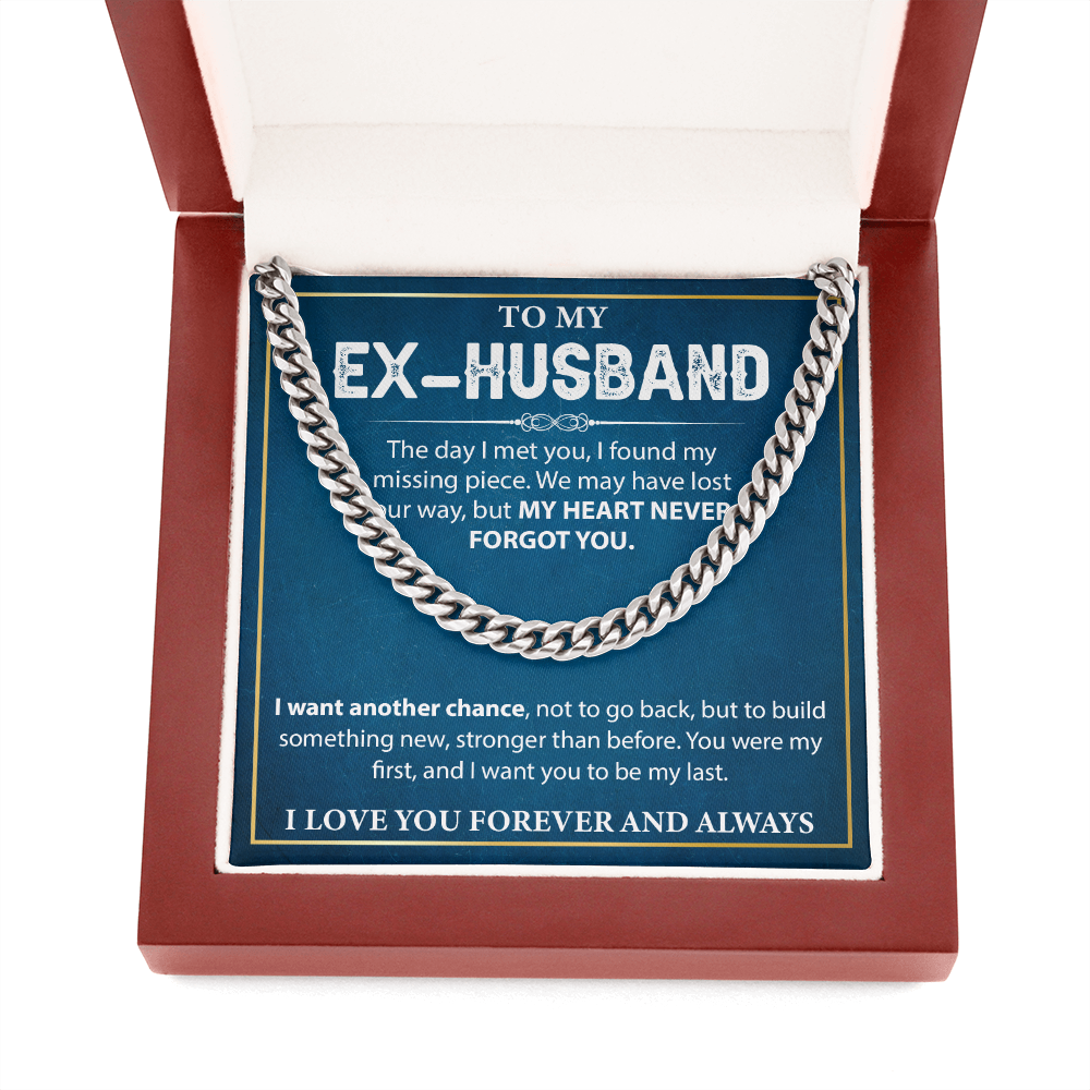To My Ex-husband - Cuban Chain Necklace Gift for Men With Heartfelt Message