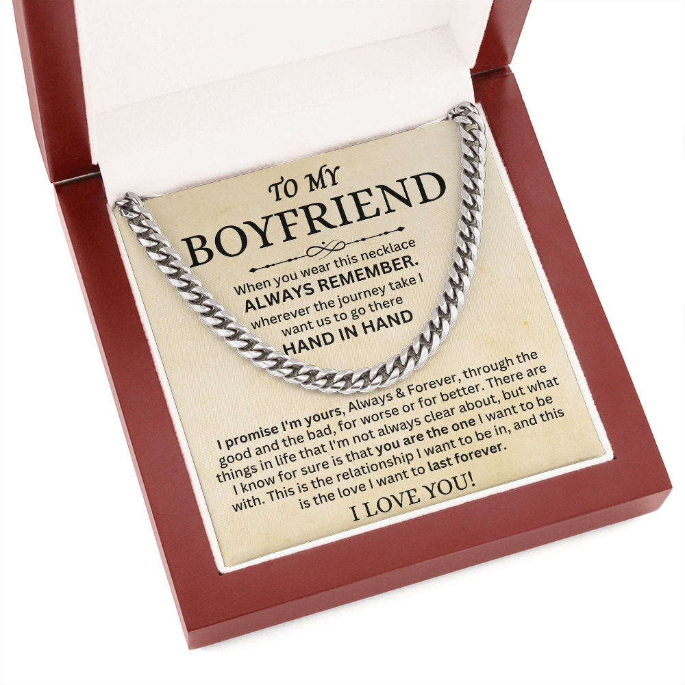 Man Cuban Link Chain Necklace for Boyfriend Gifts From Girlfriend