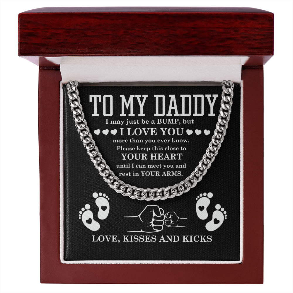 To My Dad Cuban Link Chain – Gift from Son with Message & Gift Box