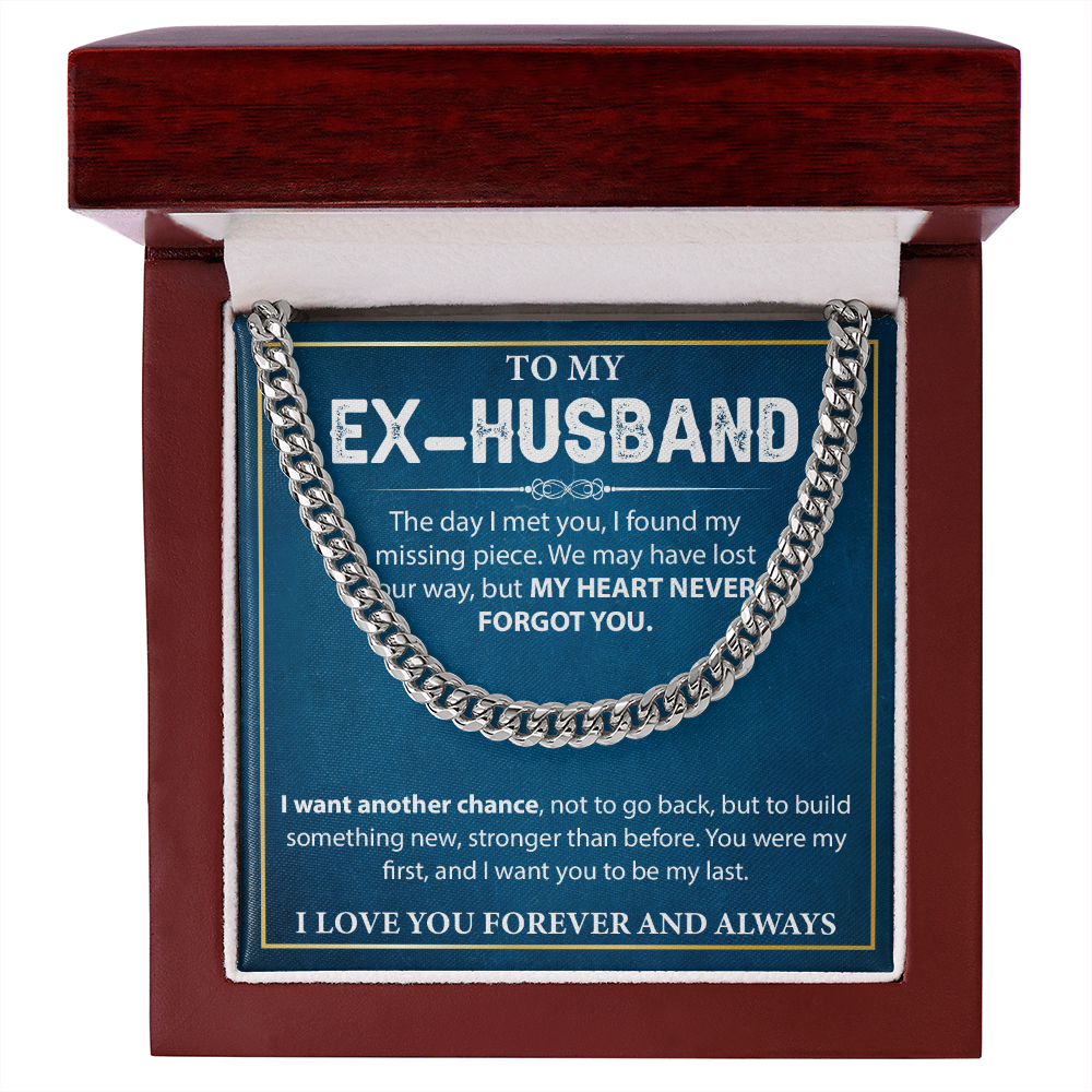 To My Ex-husband - Cuban Chain Necklace Gift for Men With Heartfelt Message