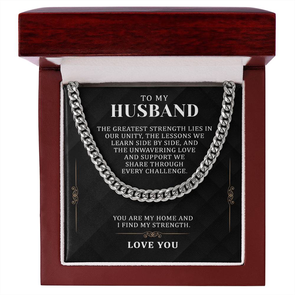 Gifts for Husband Boyfriend Curb Link Chain Necklace, Anniversary Gift To My Man, Couples Present Message Card Box. Valentine's Day Gift