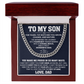 To My Son Cuban Chain Necklace, Jewelry From Dad Mom