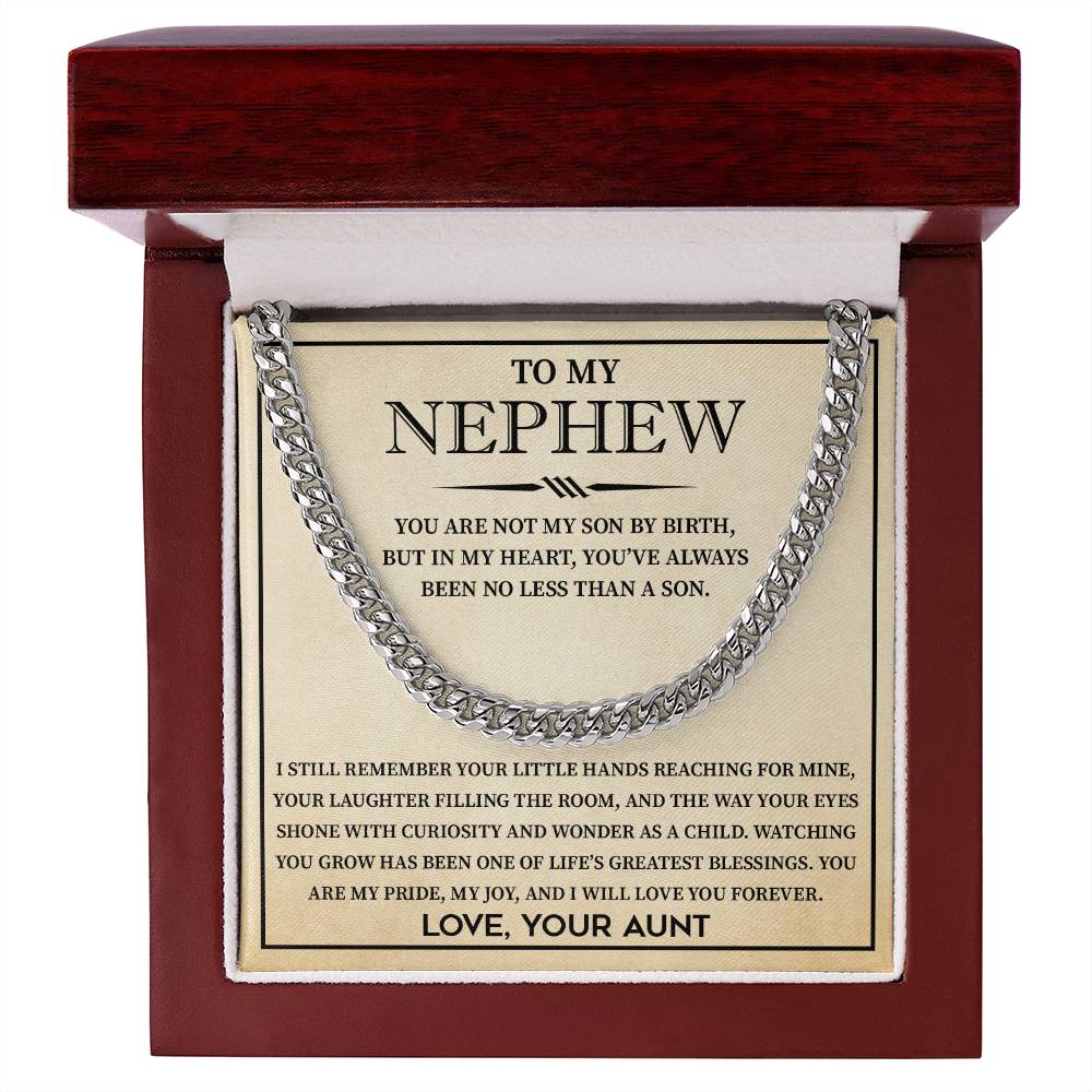 Men's Cuban Chain for Nephew From Aunt Uncle, Best Nephew Jewelry