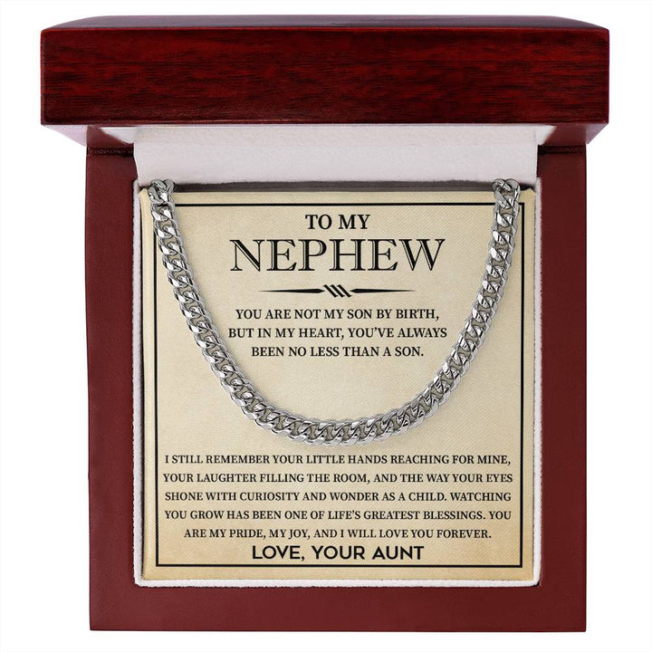 Men's Cuban Chain for Nephew From Aunt Uncle, Best Nephew Jewelry