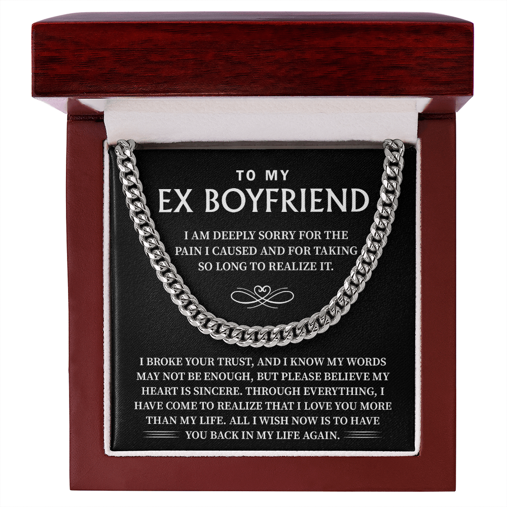 Promise Cuban Chain Necklace for Him Jewelry Gift for Boyfriend Men