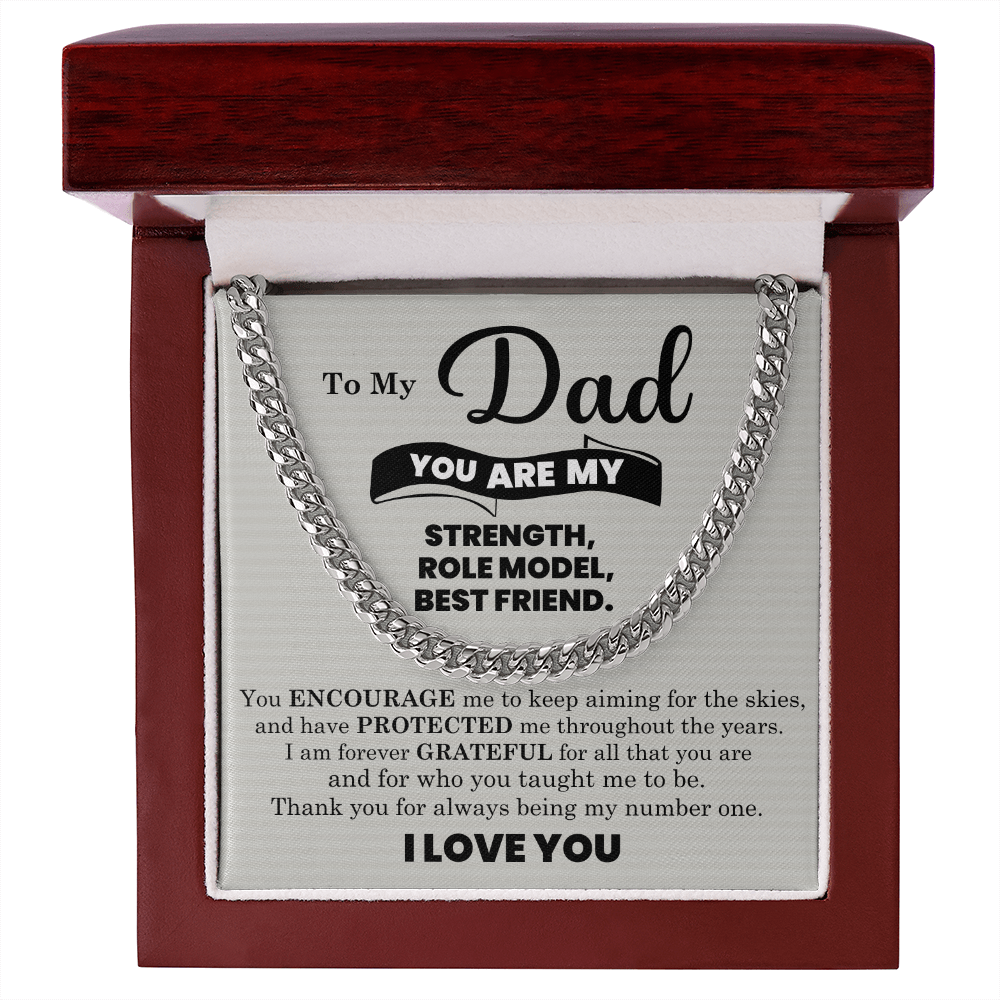 Stylish Cuban Link Chain with Message Card, Gift from Son or Daughter