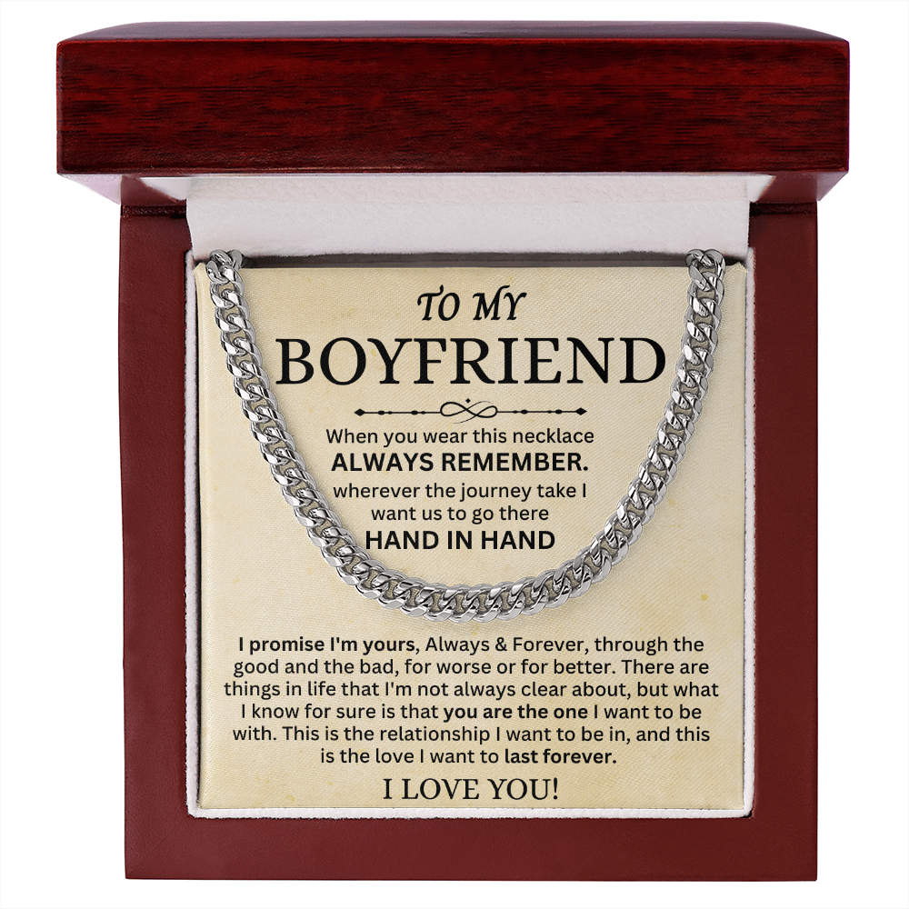 Man Cuban Link Chain Necklace for Boyfriend Gifts From Girlfriend
