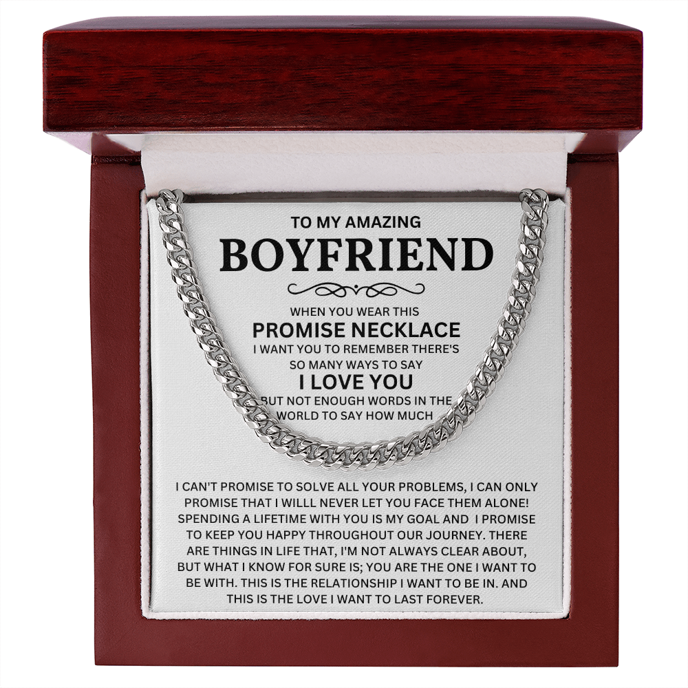 Boyfriends Gift From Girlfriends, Valentines Day Cuban Chain Necklace