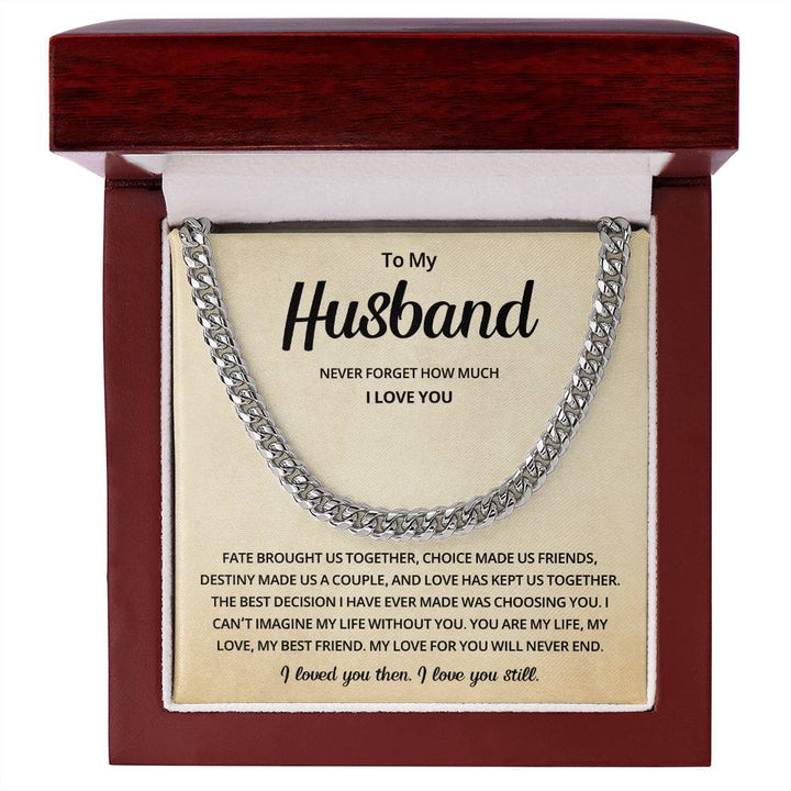 Wedding Anniversary Gift for Husband Cuban Link Necklace