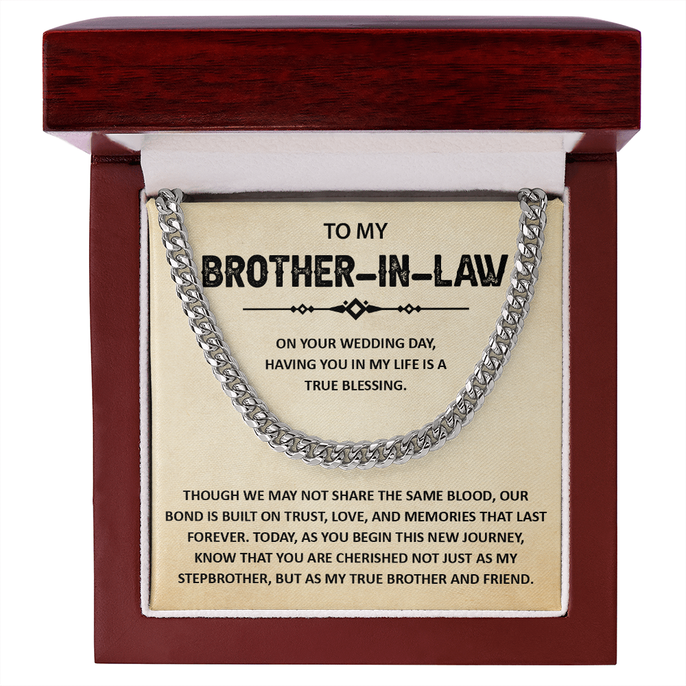 Brother-in-law - Stainless Steel Cuban Chain Necklace Gift for Him
