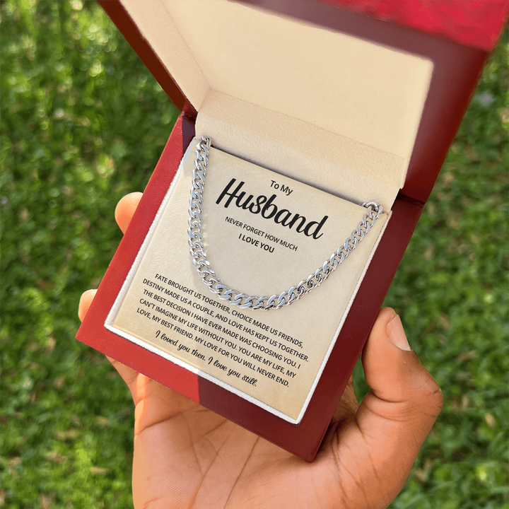 Wedding Anniversary Gift for Husband Cuban Link Necklace