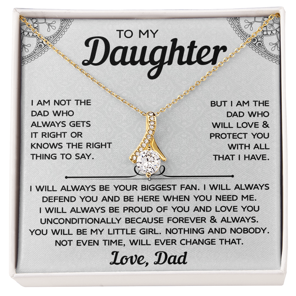 Alluring Beauty Necklace for Daughter – Dad’s Love in Words, Timeless Keepsake