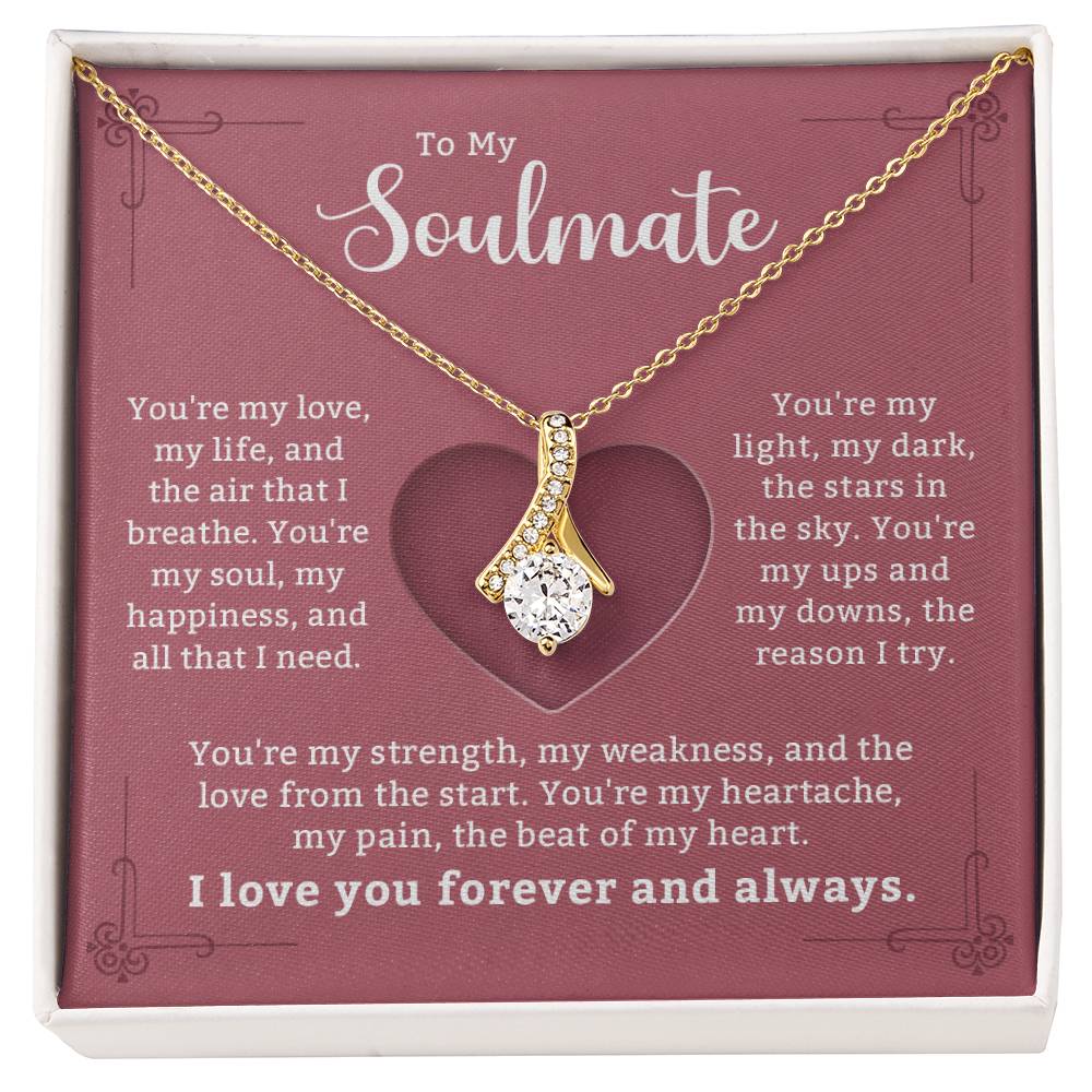 Alluring Beauty Necklace for My Soulmate - Romantic Jewelry Gift with Message Card - Ideal for Wife, Girlfriend, Anniversaries, or Birthdays