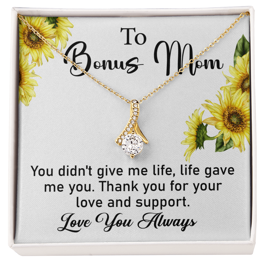 Bonus Mom Alluring Beauty Necklace – Stunning Jewelry Gift with Sparkling Gemstone