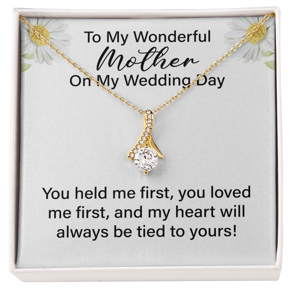 To My Mother of the Bride – Alluring Beauty Necklace with a Heartfelt Message, Perfect Wedding Gift for Mom