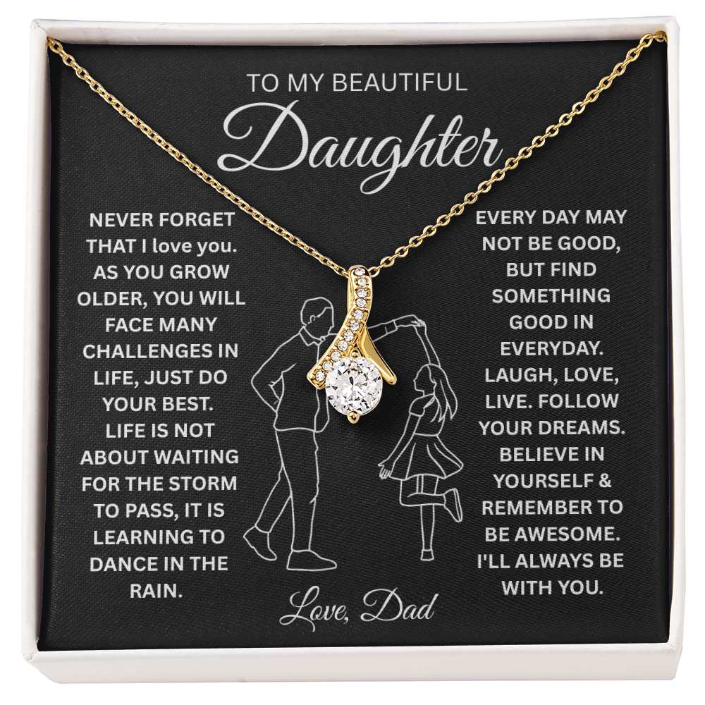 To My Beautiful Daughter Necklace From Mommy, Perfect for Mother's Day