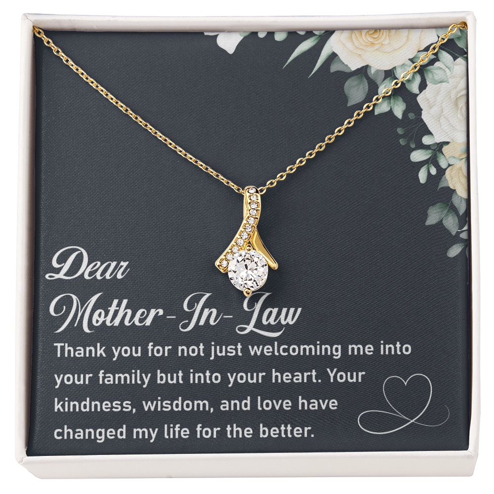 To My Mother-in-Law – Alluring Beauty Necklace with Heartfelt Message, Meaningful Gift for Mother-in-Law