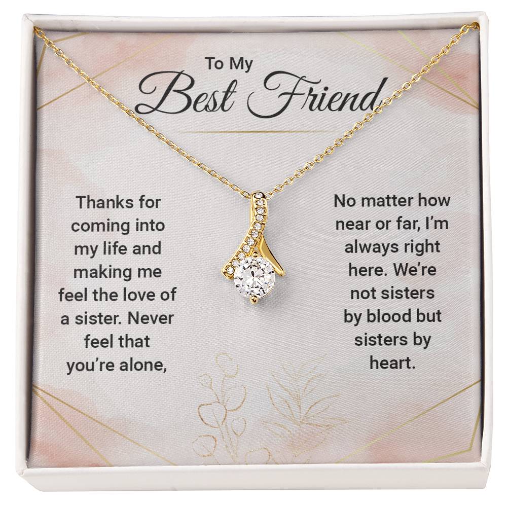 Sisters by Heart Necklace - A Beautiful Gift for Your Best Friend - Celebrate Unbreakable Bonds and Cherished Moments