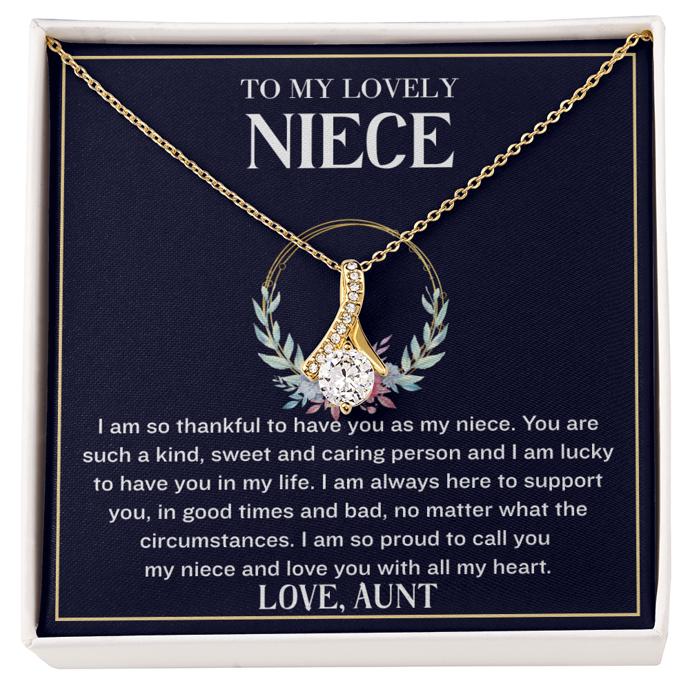 To My Niece Necklace - I Am Lucky to Have You in My Life - Wedding Gift From Aunt