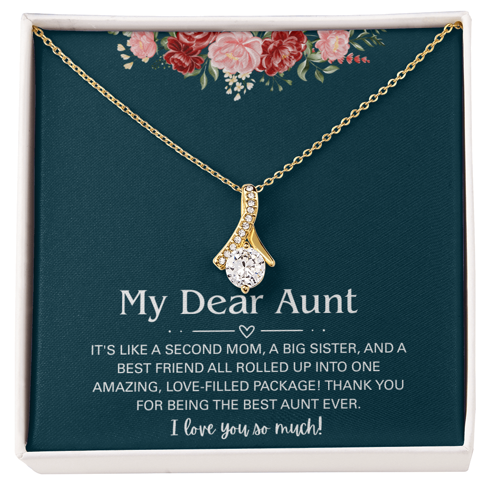 To My Dear Aunt Alluring Beauty Necklace With Heartfelt Message Card & Gift Box