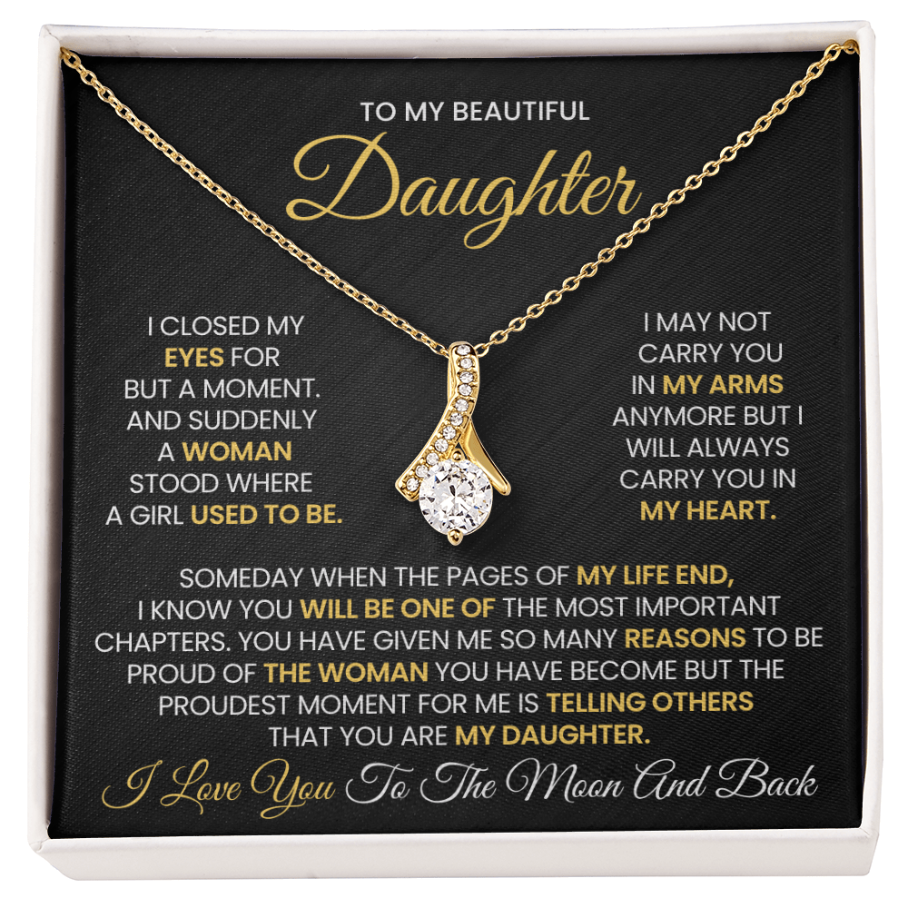 To My Beautiful Daughter - Alluring Beauty Necklace With Gift Box