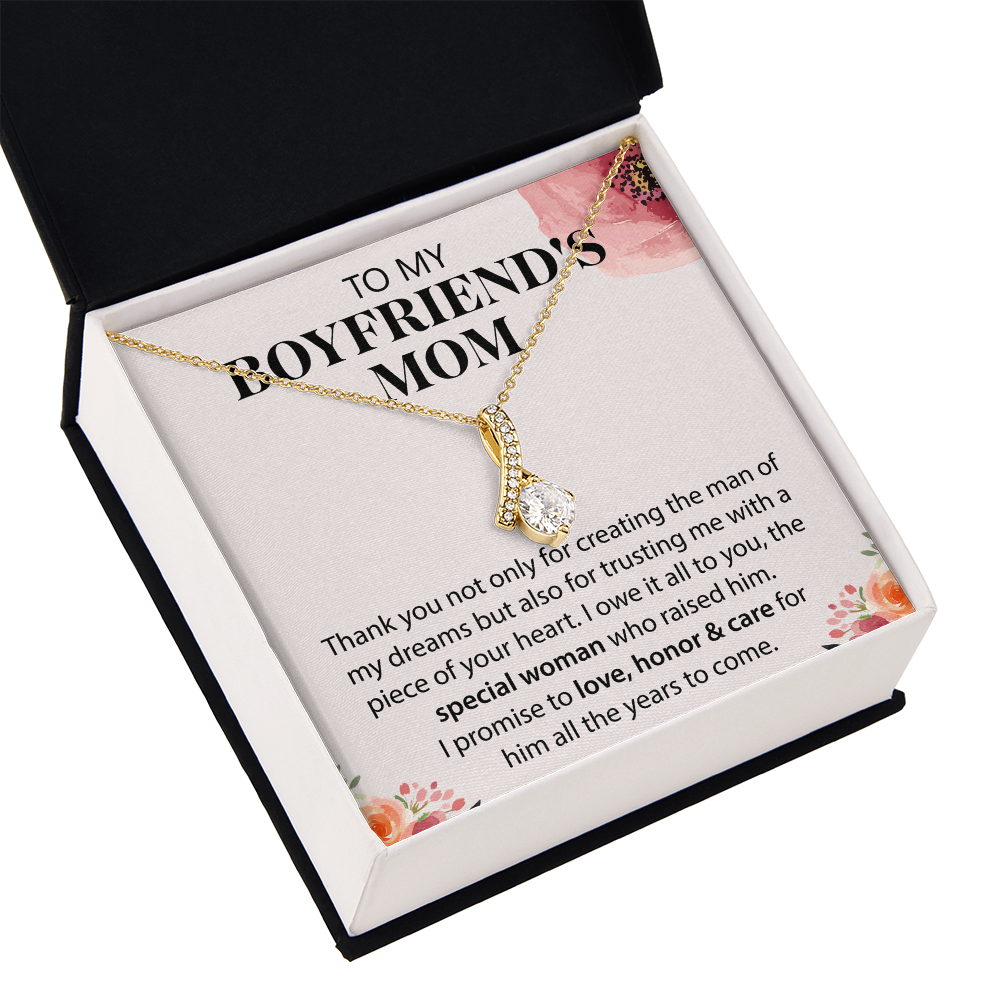Gift Ideas for Boyfriend's Mom – Elegant Love Knot Necklace with a Meaningful Message Card