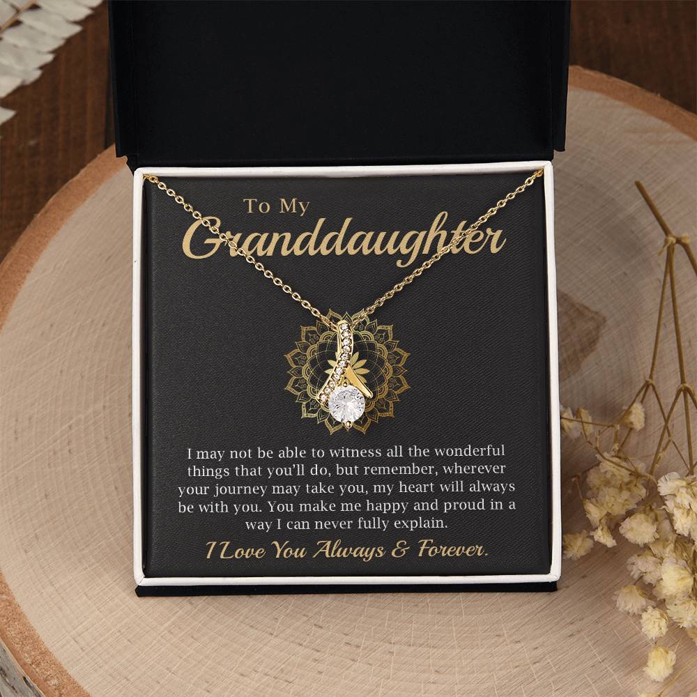 Granddaughter Wedding Gift from Grandma, Wedding Day Gift for Bride, Wedding Necklace for Grand daughter with Message Card