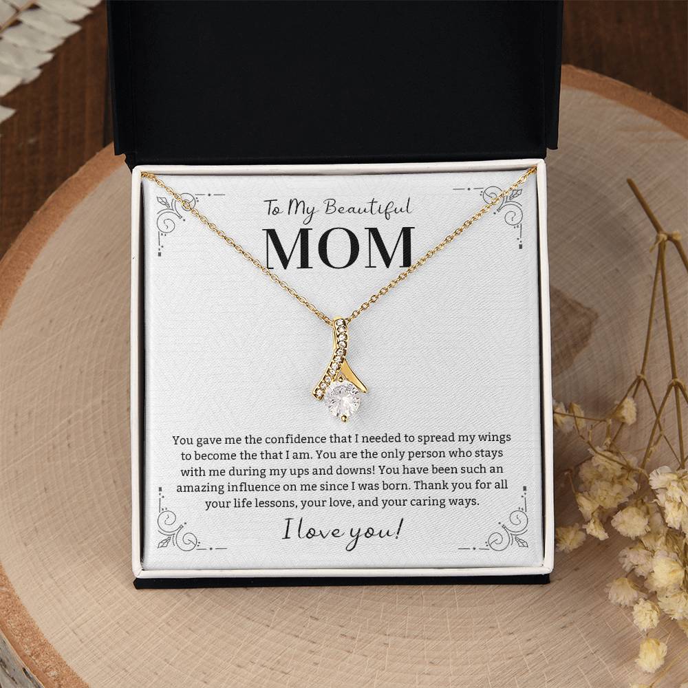 To My Beautiful Mom Necklace Gift From Daughter, Mom Gift From Son, Mom Necklace, Birthday Gift Necklace for Mother