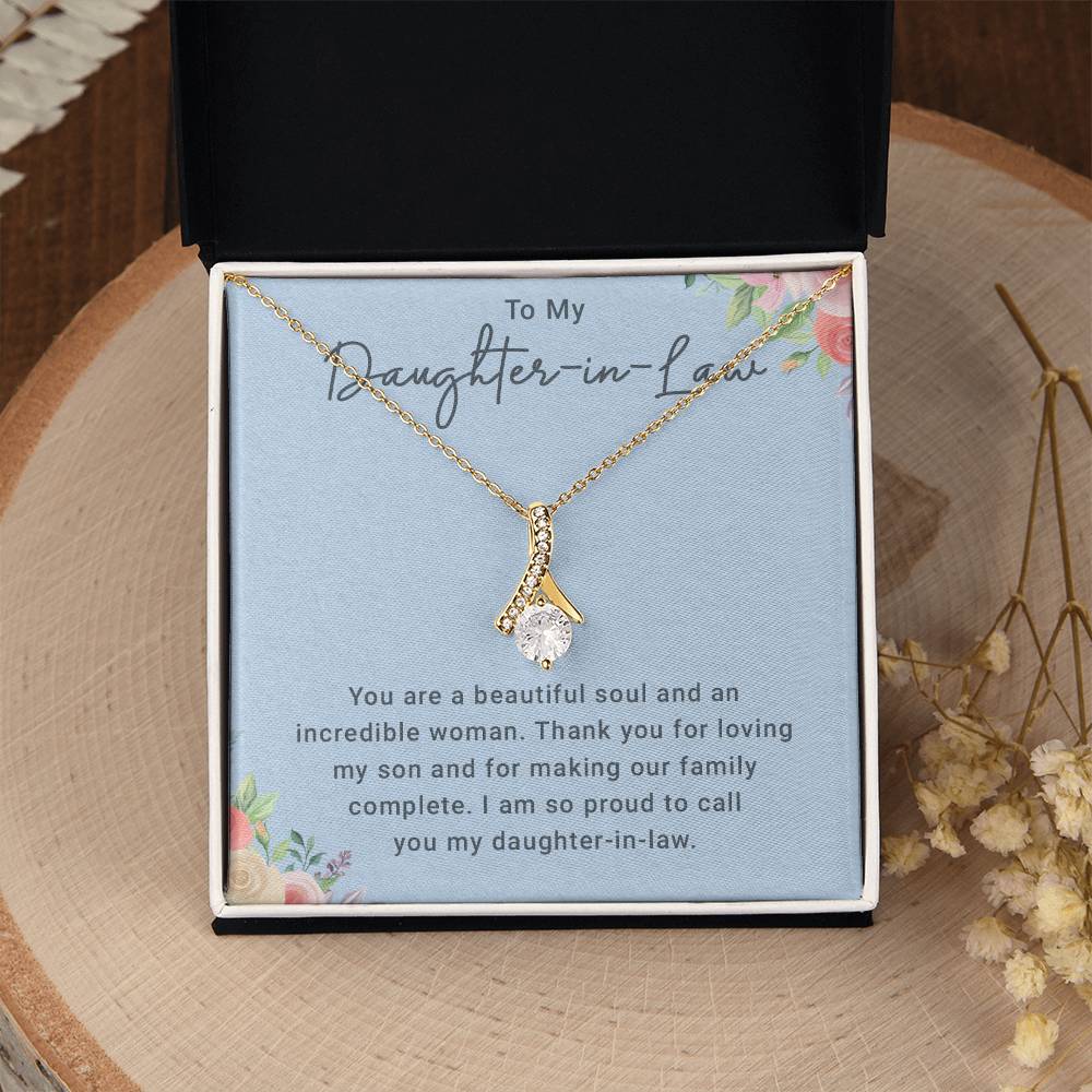 Daughter in Law Gifts From Mother in Law, Daughter In Law Gifts For Women Necklace, To My Daughter In Law Necklace, Birthday Gift For Daughter In Law From Mom In Law, Christmas Gifts For Daughter