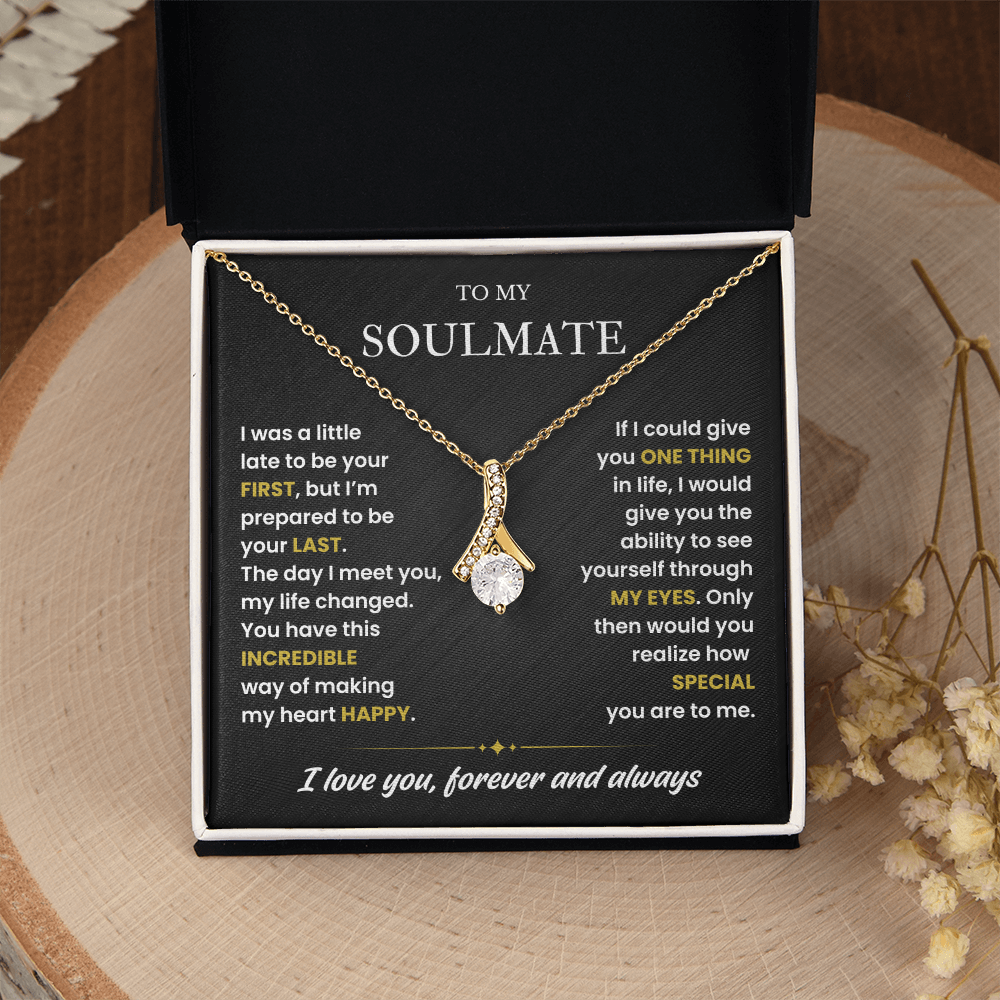 To My Soulmate Necklace for Women , Alluring Beauty Valentines Necklace for Wife